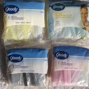 Goody Large Plastic Rain Hood Cover Head Protect Hair Style 2000 2002 Clear Blue